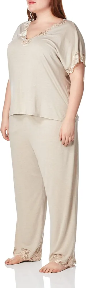 Natori Women's Plus Size Zen Floral Short Sleeve Pajama Set