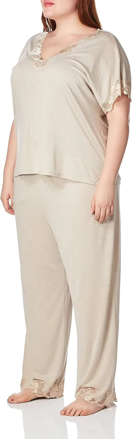 Natori Women's Plus Size Zen Floral Short Sleeve Pajama Set