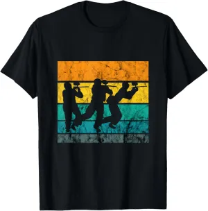 Paintball Player Paintball Team Sport Retro Vintage Sunset T-Shirt