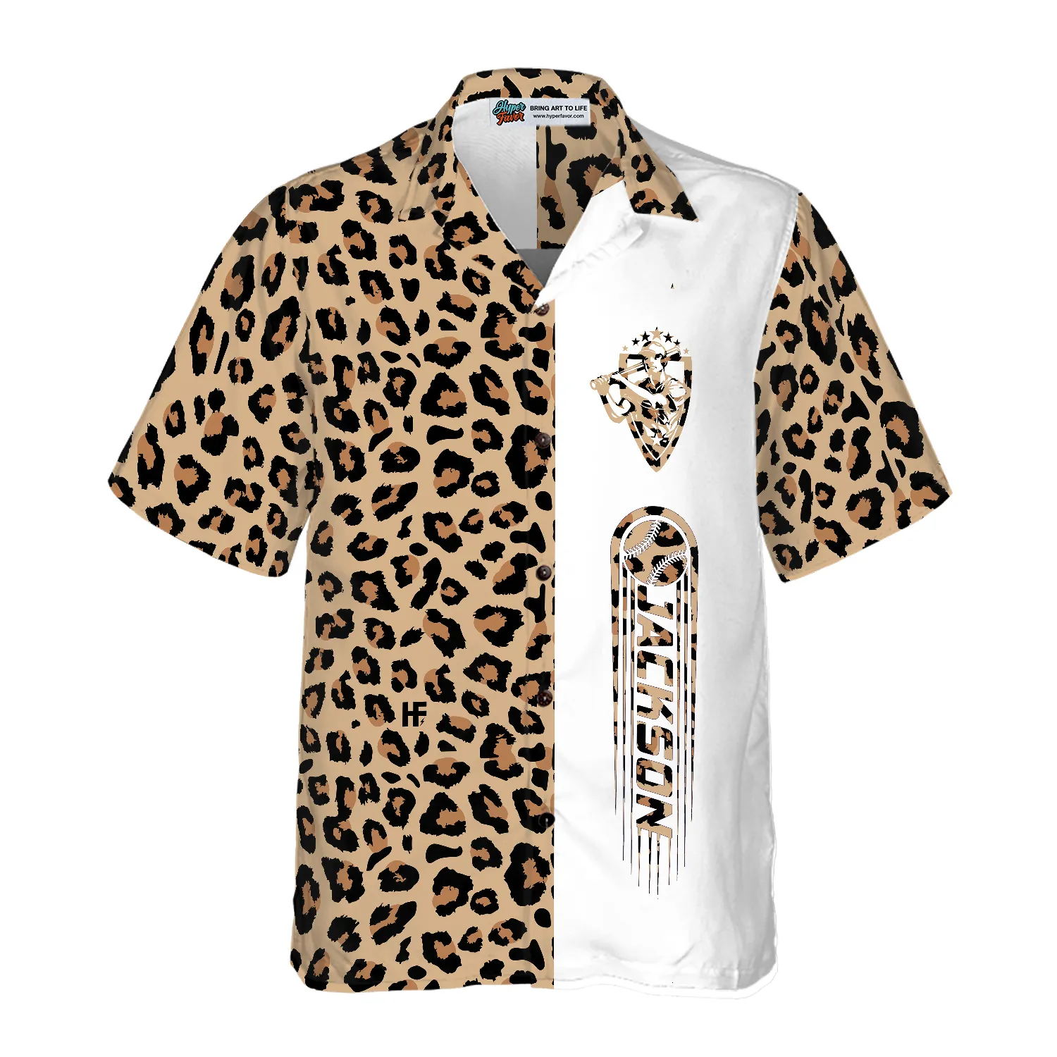 Personalized Baseball Seamless Seamless Leopard Custom Hawaiian Shirt