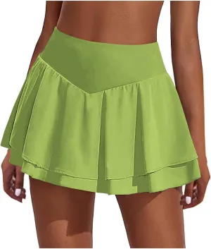 Pleated Tennis Skirts for Women High Waisted Golf Skorts Tummy Control Cheerleading Skirts Active Athletic Skort