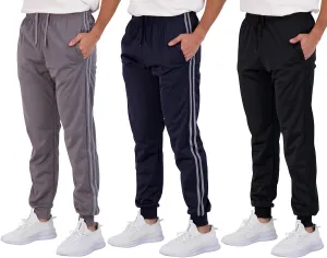 Real Essentials 3 Pack: Boy's Active Athletic Casual Jogger Sweatpants with Pockets