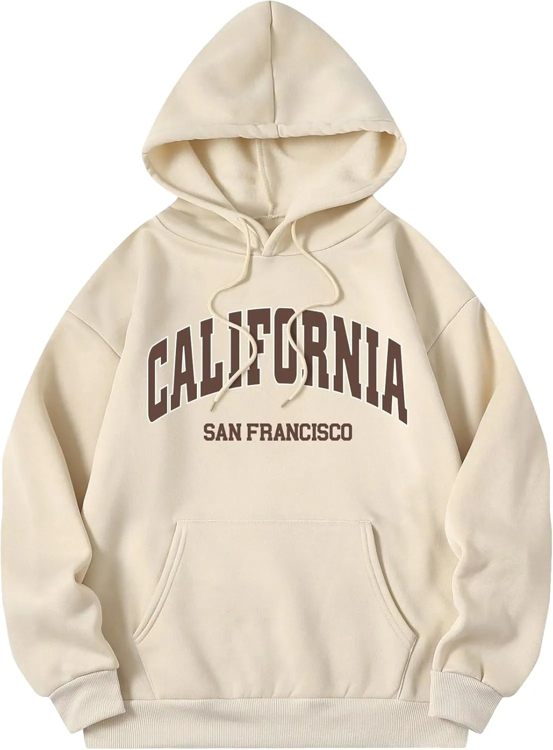 SHENHE Women's Casual Letter Print Oversized Long Sleeve Hooded Sweatshirt Pullover Hoodie Tops