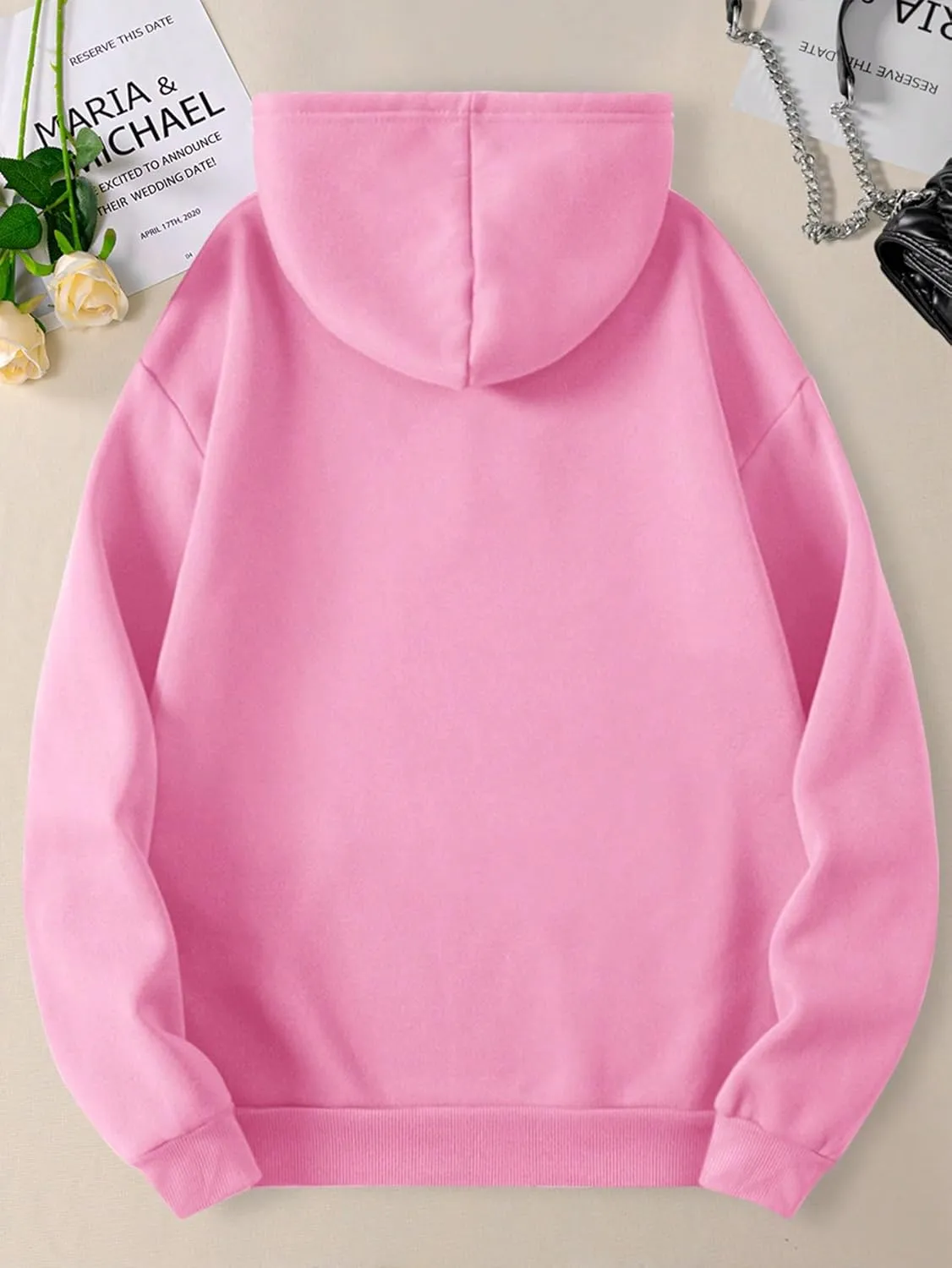 SHENHE Women's Letter Print Long Sleeve Drawstring Pullover Hoodie Sweatshirt Tops with Pocket