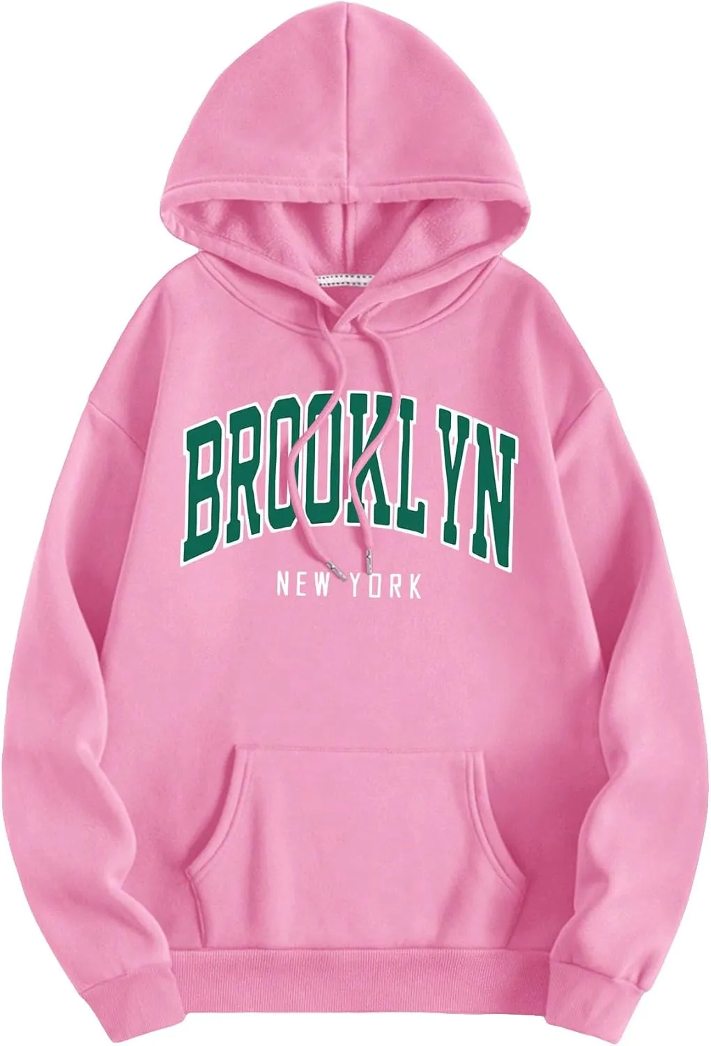 SHENHE Women's Letter Print Long Sleeve Drawstring Pullover Hoodie Sweatshirt Tops with Pocket