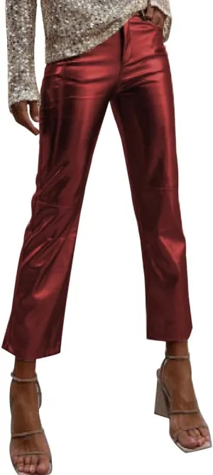 Shiny Metallic Women's Holographic Glitter Rave Dance Cropped Pants