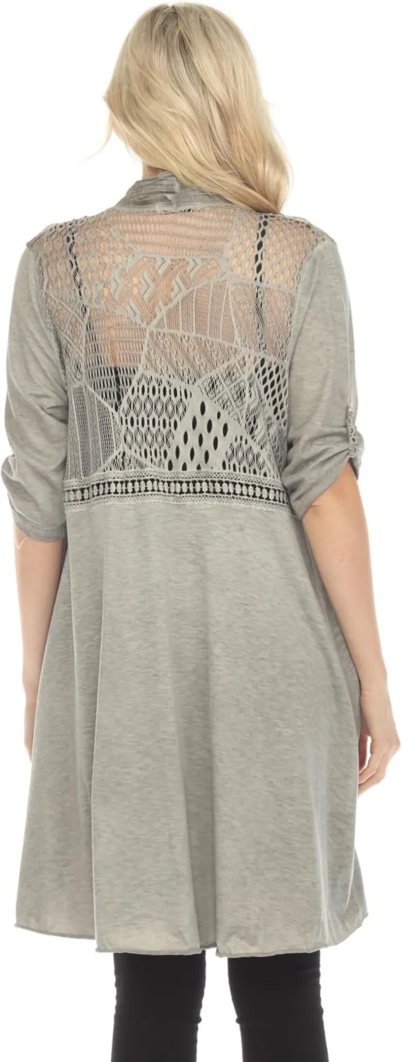 SIMPLY COUTURE Women's Plus Size Summer Casual Short Sleeve Tops Floral Lace Scoop Neck Top