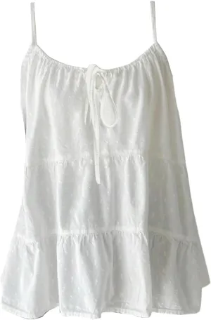SOLY HUX Women's Summer Ruffle Tie Front Tops Spaghetti Strap Scoop Neck Babydoll Camisole Top