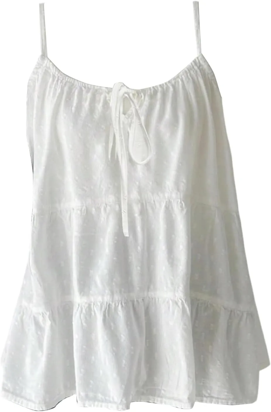 SOLY HUX Women's Summer Ruffle Tie Front Tops Spaghetti Strap Scoop Neck Babydoll Camisole Top
