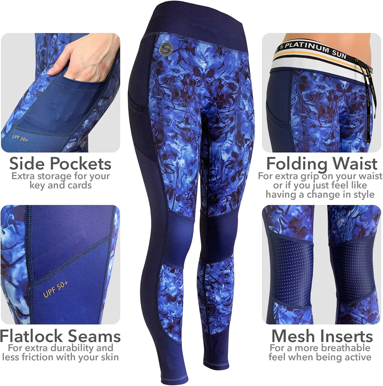 Swim Leggings for Women Quick Dry & UPF 50  Sun Protection Tights