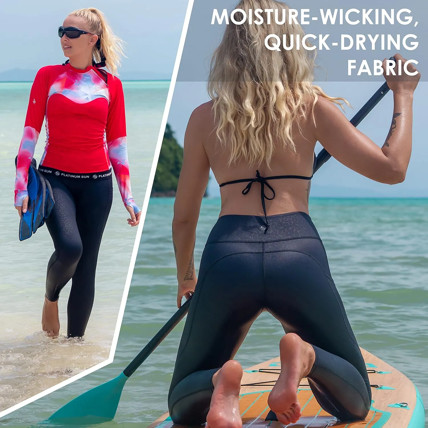 Swim Leggings for Women Quick Dry & UPF 50  Sun Protection Tights