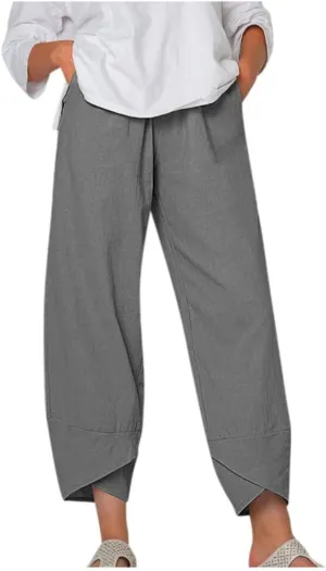 TARIENDY Casual Pants for Women High Waisted Wide Leg Summer Trousers Plus Size Loose Lounge Vacation Outfits with Pockets