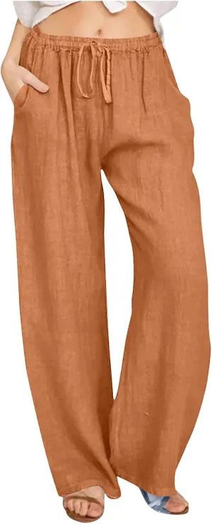 TARIENDY Casual Pants for Women Loose Fit Women's high Waisted Trousers Wide Leg Casual Outfits Elastic Drawstring Pants