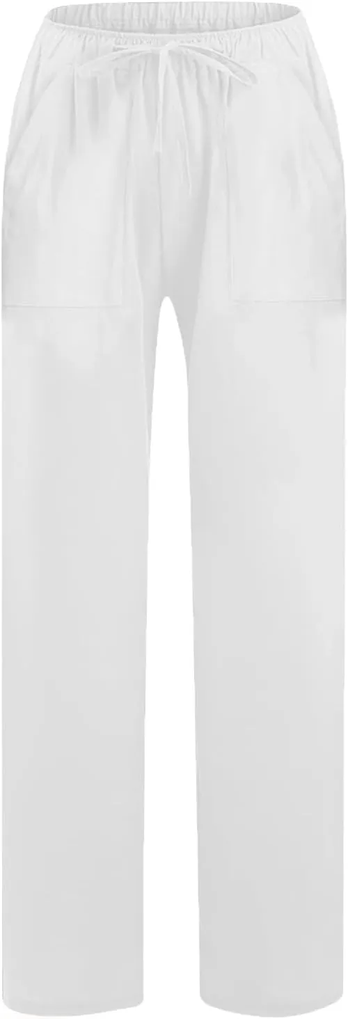 TARIENDY Petite Wide Leg Pants for Women Womens Elastic Waisted Pants Drawstring Wide Leg Trousers Summer Beach Outfits