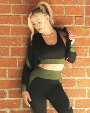 Trois Green Seamless Sports Jacket