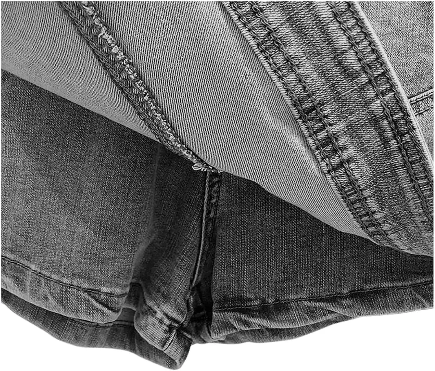 Uillui Women's Y2K Distressed Booty Denim Skorts Trendy High Waist Asymmetrical Hem Stretchy Skinny Jean Skorts Skirt Shorts