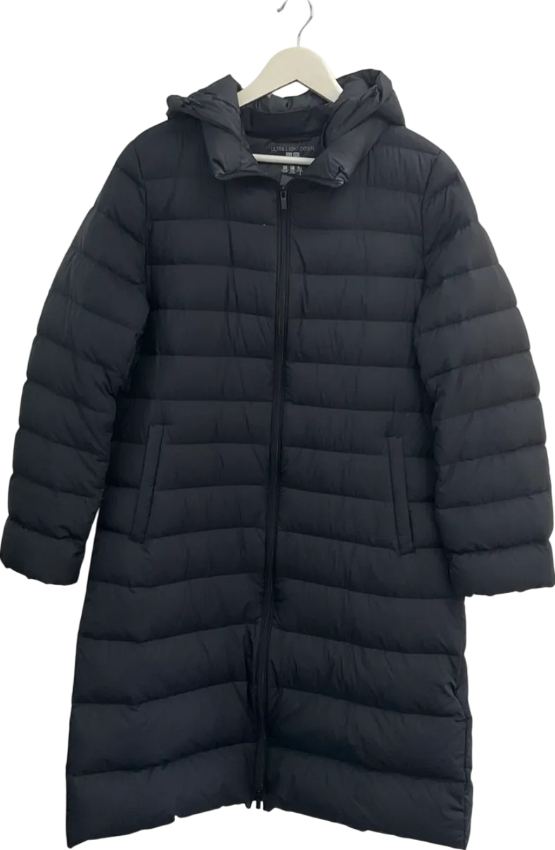 Uniqlo Black Seamless Down Long Coat UK L