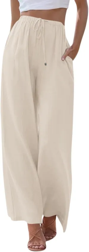 Wide Leg Pants for Women, Lightweight High Waist Pants Straight Leg Wide