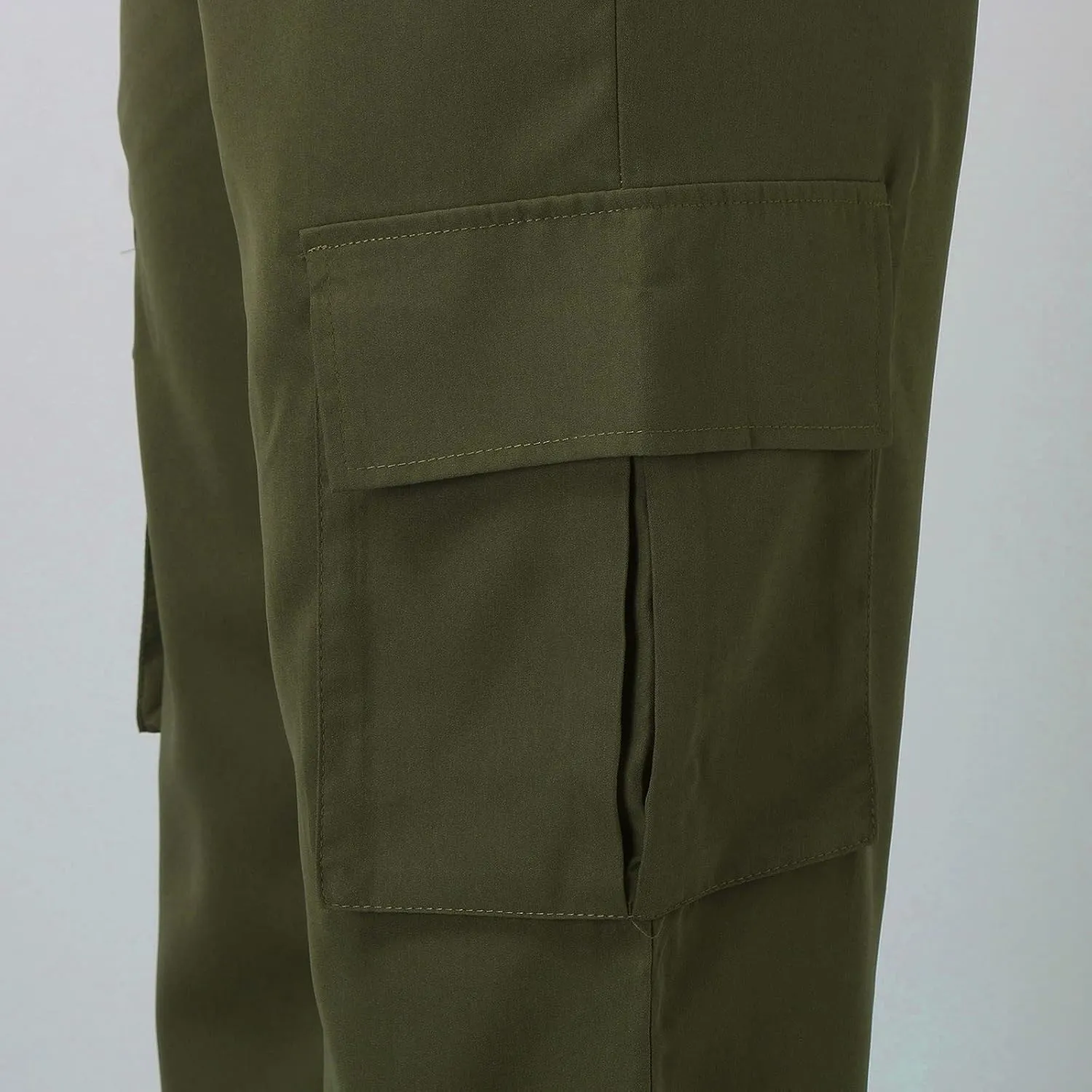 Women Cargo Pants with Pockets Elastic High Waist Casual Work Pants Dressy Straight Wide Leg Trousers 2025 Trendy