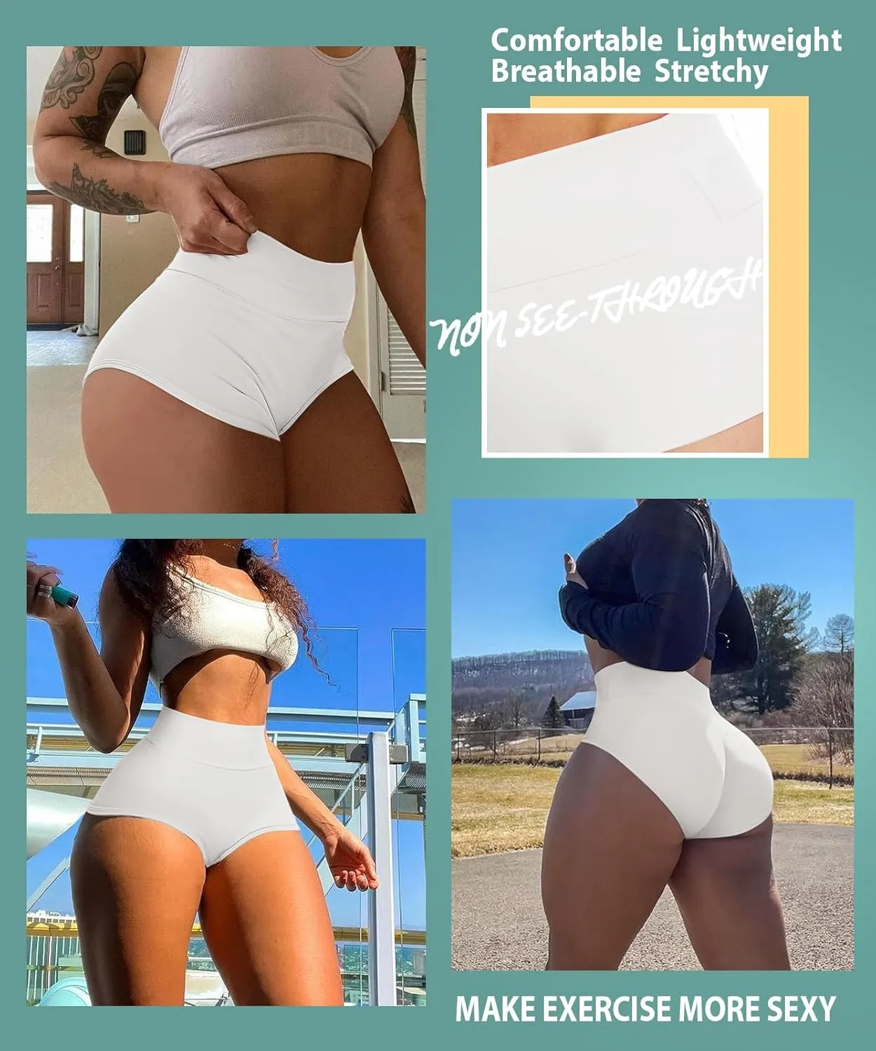 Women's High Waist Yoga Booty Shorts Workout Spandex Dance Hot Pants Butt Lifting Leggings Rave Outfits