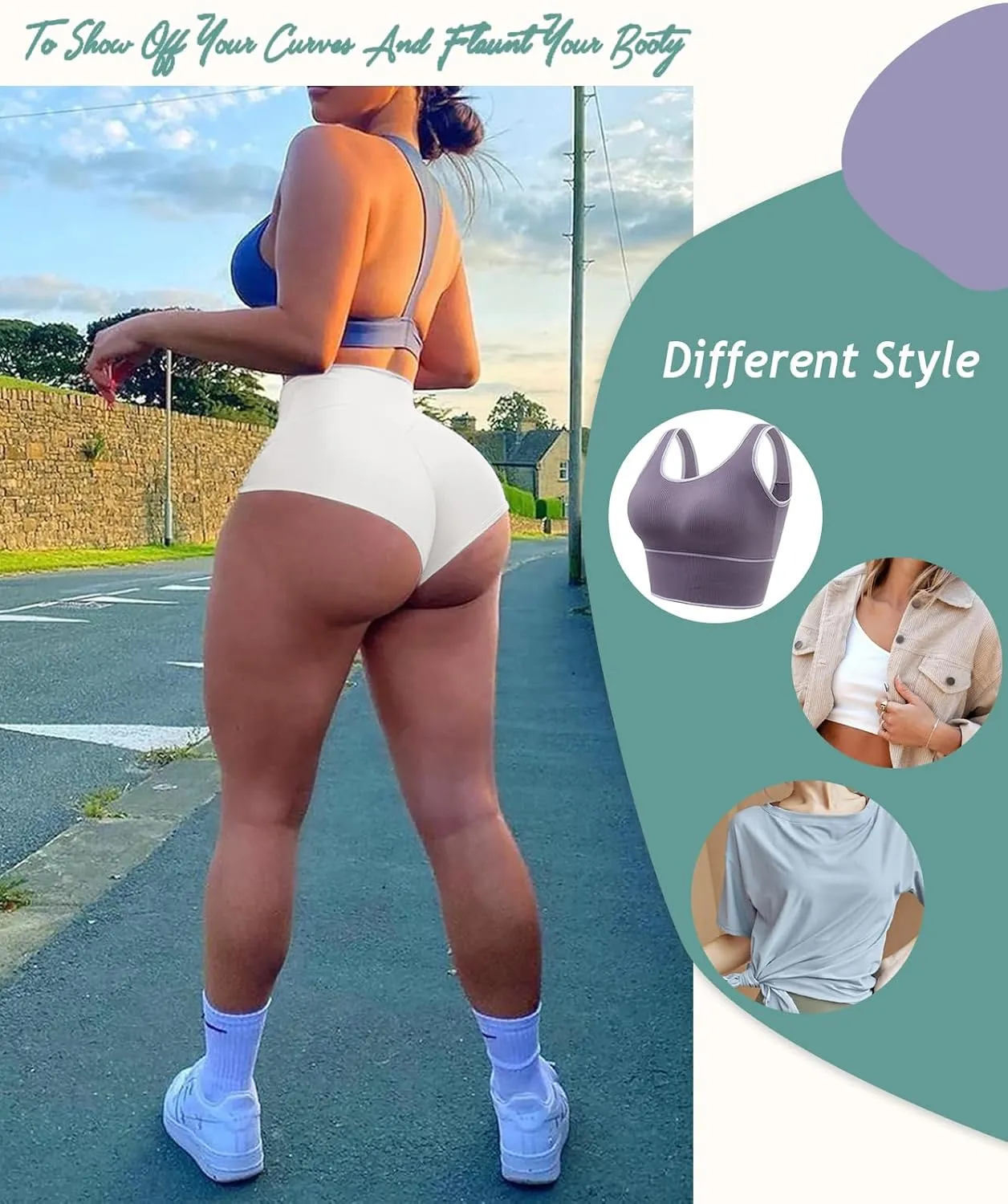 Women's High Waist Yoga Booty Shorts Workout Spandex Dance Hot Pants Butt Lifting Leggings Rave Outfits
