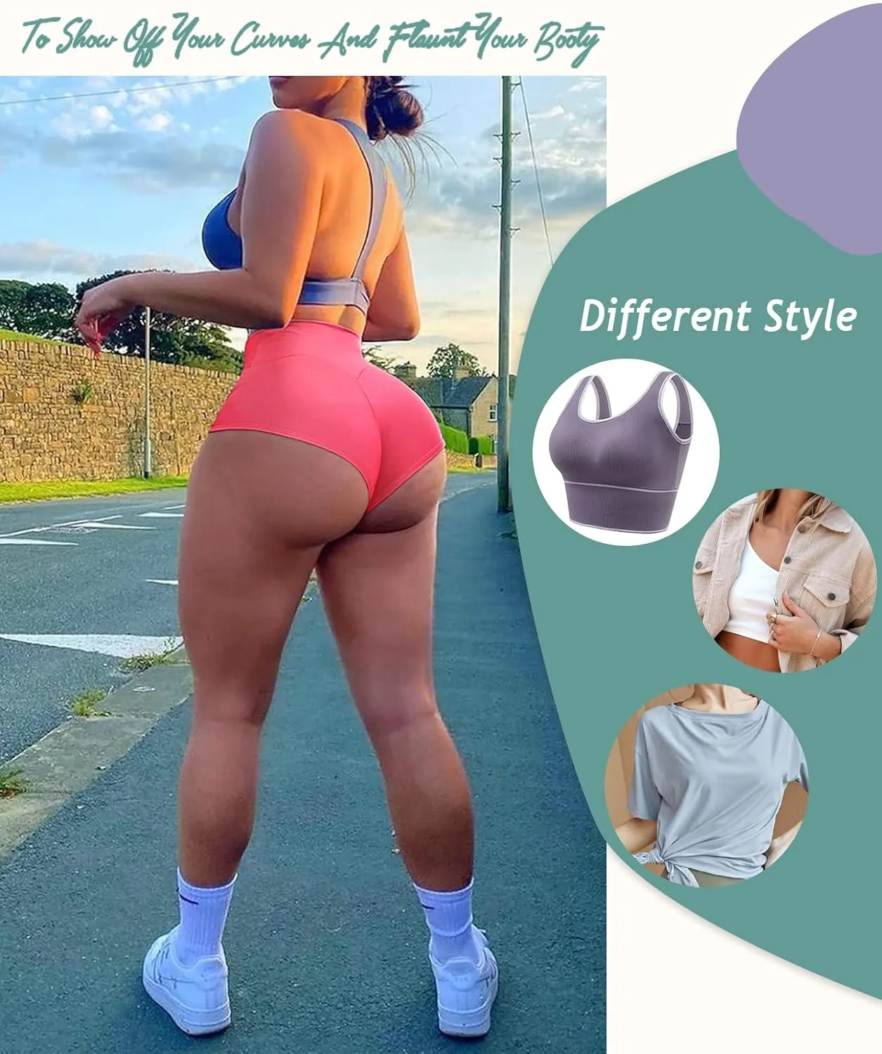 Women's High Waist Yoga Booty Shorts Workout Spandex Dance Hot Pants Butt Lifting Leggings Rave Outfits