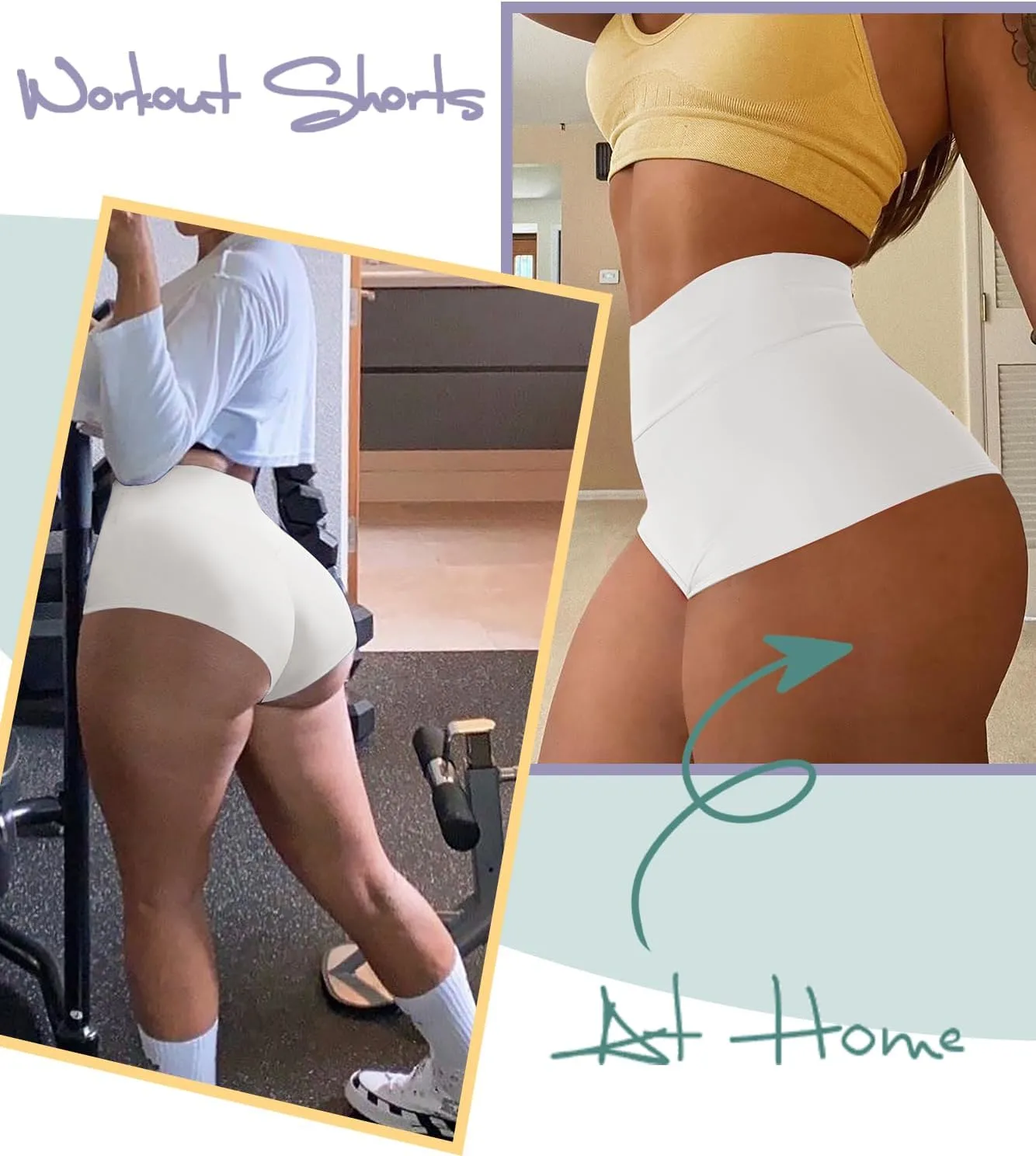 Women's High Waist Yoga Booty Shorts Workout Spandex Dance Hot Pants Butt Lifting Leggings Rave Outfits