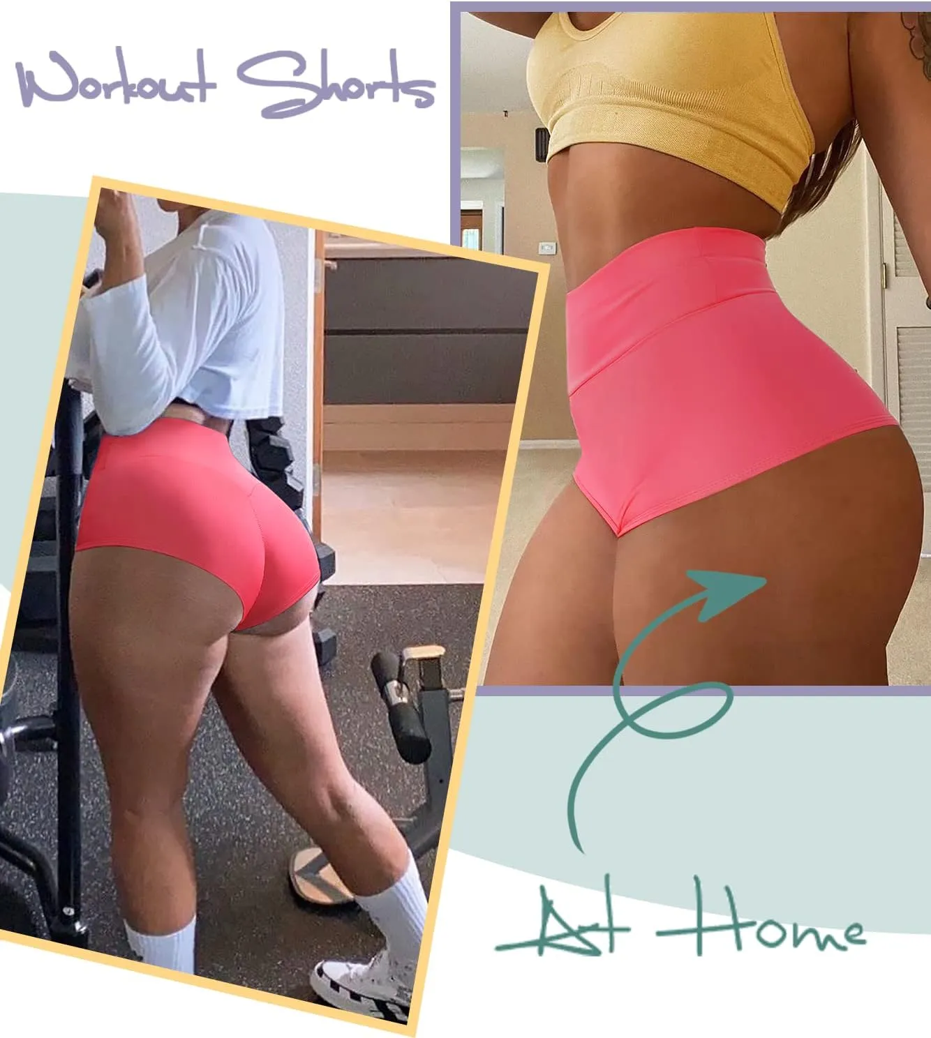 Women's High Waist Yoga Booty Shorts Workout Spandex Dance Hot Pants Butt Lifting Leggings Rave Outfits