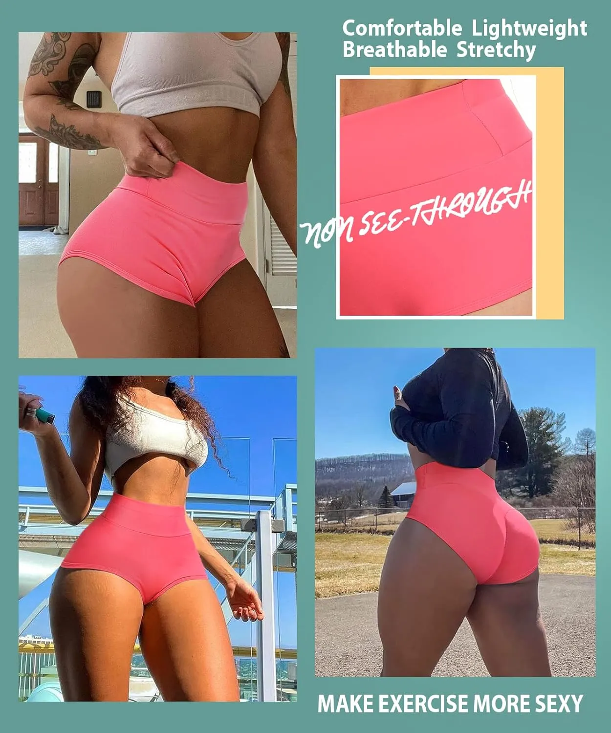 Women's High Waist Yoga Booty Shorts Workout Spandex Dance Hot Pants Butt Lifting Leggings Rave Outfits