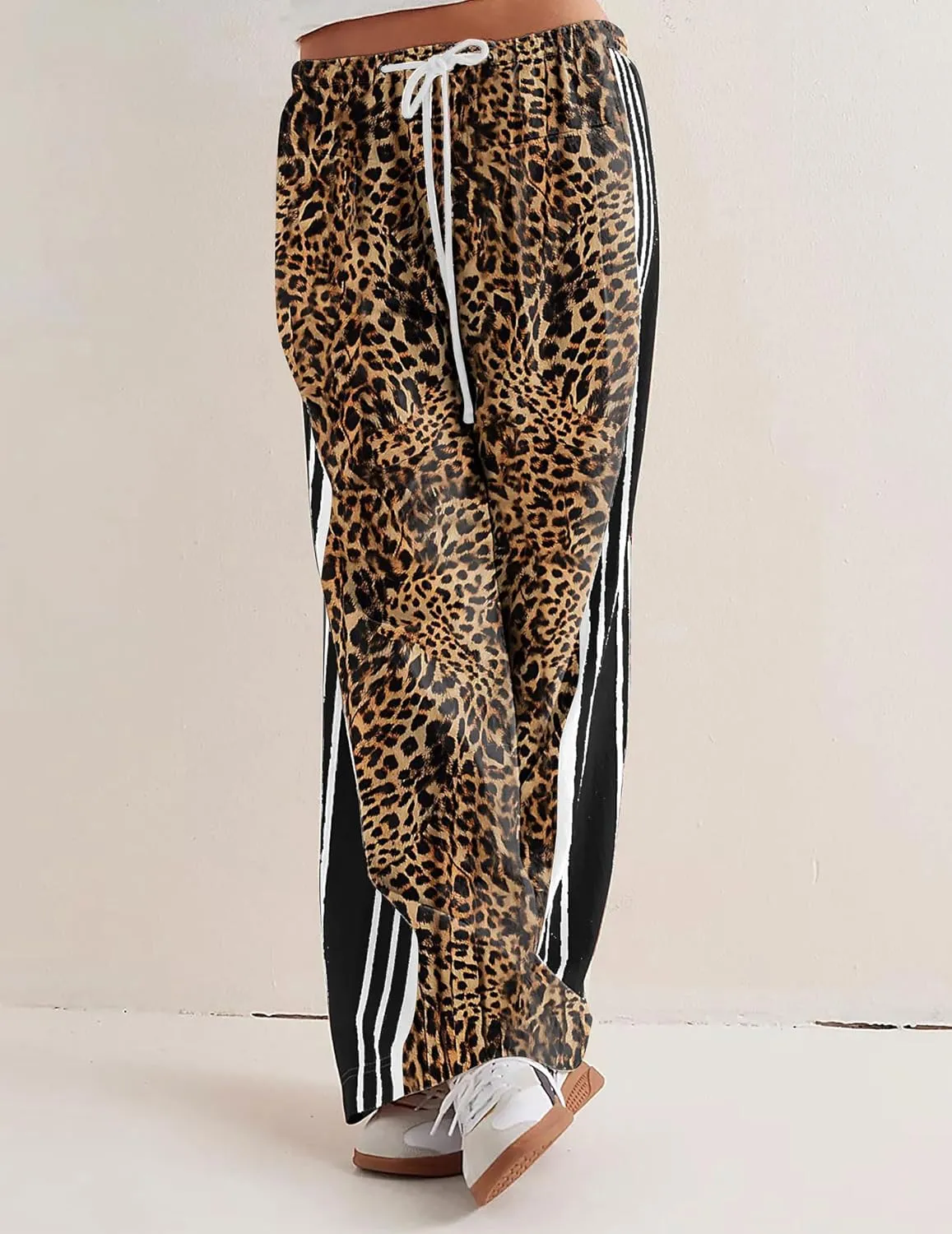 Womens Hudson Canyon Pants Side Striped Sweatpants Drawstring Waist High Rise Pant Trousers with Pockets