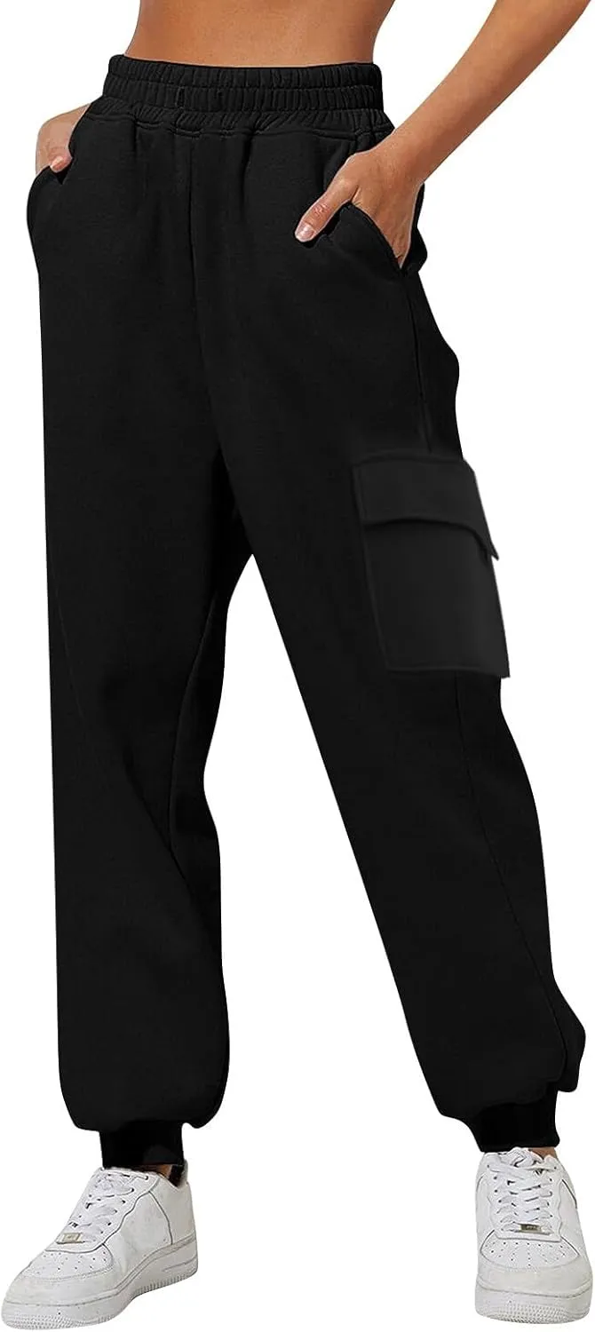 Womens Linen Blend Summer Boho Pants Elastic Waist Wide Leg Loose Fit Palazzo Pants Business Work
