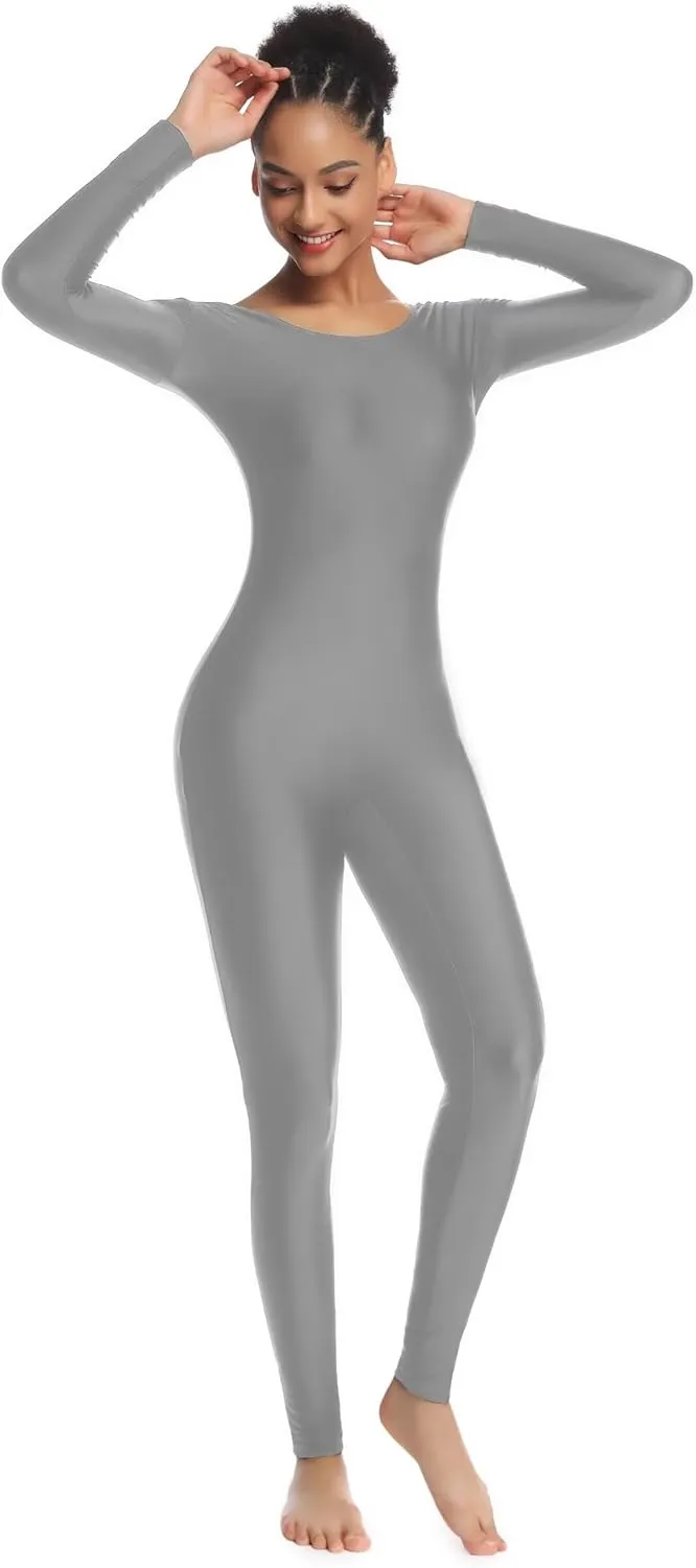 Women's Long Sleeve Unitard Dance Costume Spandex Full Body Suits One Piece Jumpsuits
