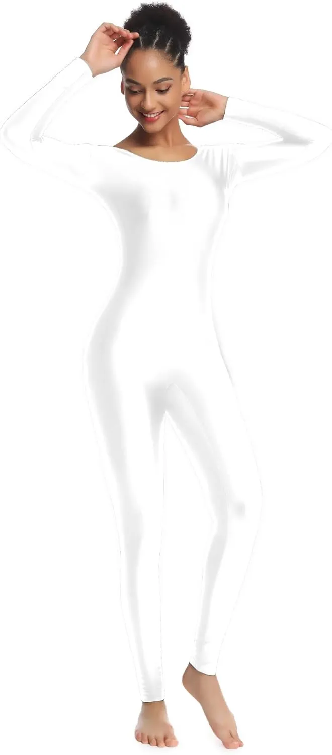 Women's Long Sleeve Unitard Dance Costume Spandex Full Body Suits One Piece Jumpsuits