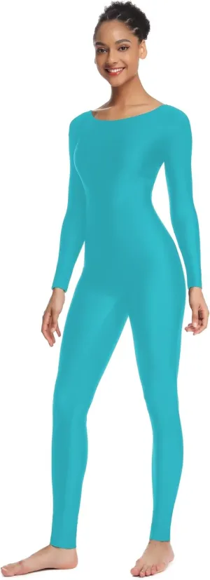 Women's Long Sleeve Unitard Dance Costume Spandex Full Body Suits One Piece Jumpsuits
