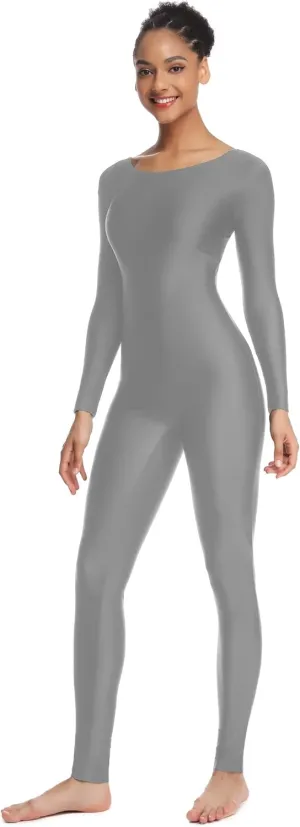 Women's Long Sleeve Unitard Dance Costume Spandex Full Body Suits One Piece Jumpsuits