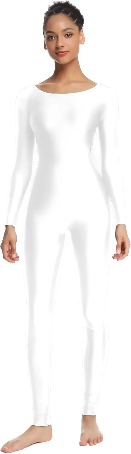 Women's Long Sleeve Unitard Dance Costume Spandex Full Body Suits One Piece Jumpsuits