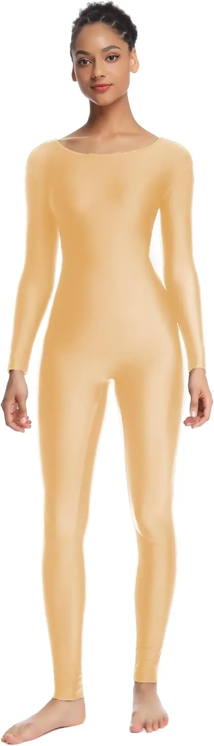 Women's Long Sleeve Unitard Dance Costume Spandex Full Body Suits One Piece Jumpsuits