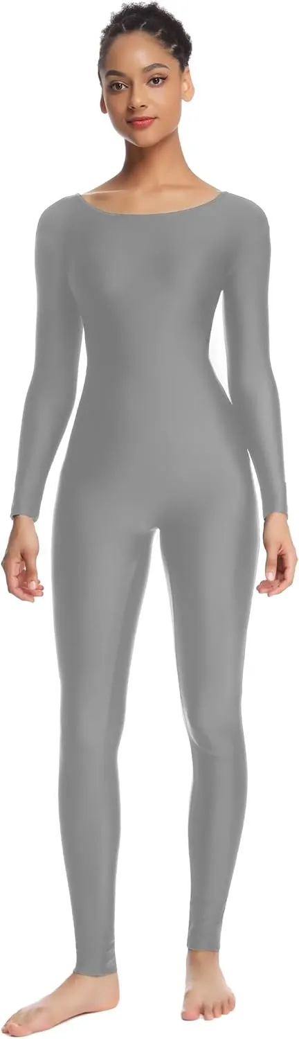 Women's Long Sleeve Unitard Dance Costume Spandex Full Body Suits One Piece Jumpsuits