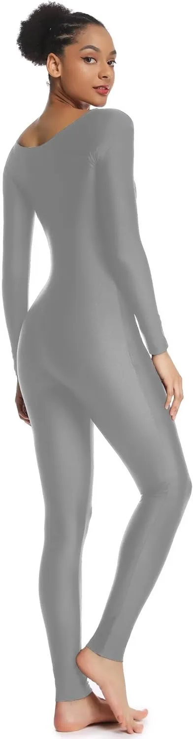 Women's Long Sleeve Unitard Dance Costume Spandex Full Body Suits One Piece Jumpsuits