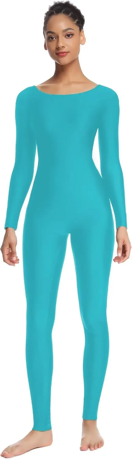 Women's Long Sleeve Unitard Dance Costume Spandex Full Body Suits One Piece Jumpsuits