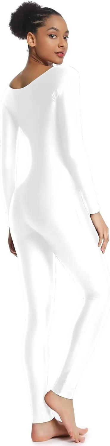 Women's Long Sleeve Unitard Dance Costume Spandex Full Body Suits One Piece Jumpsuits