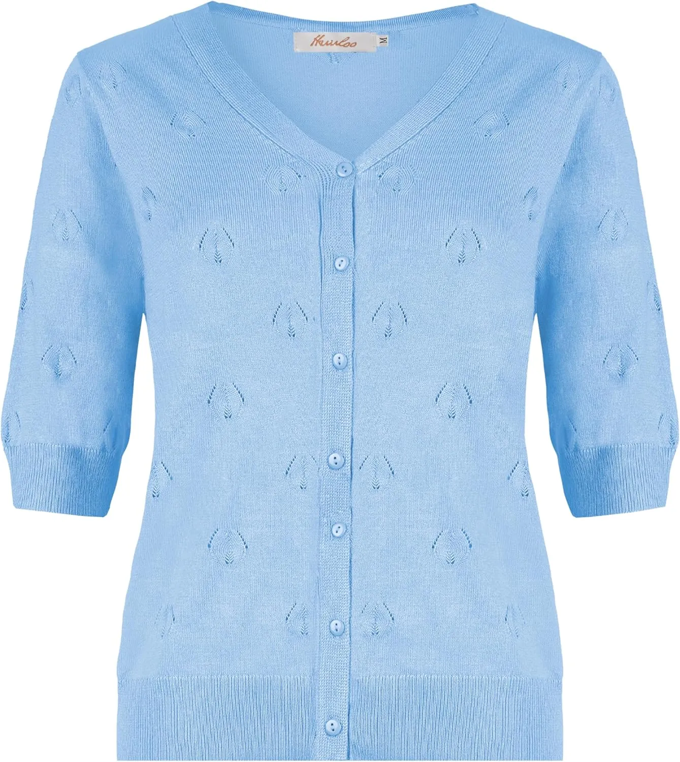 Women's Short Sleeve V Neck Shrugs Button Down Knit Cropped Cardigan Sweater Tops