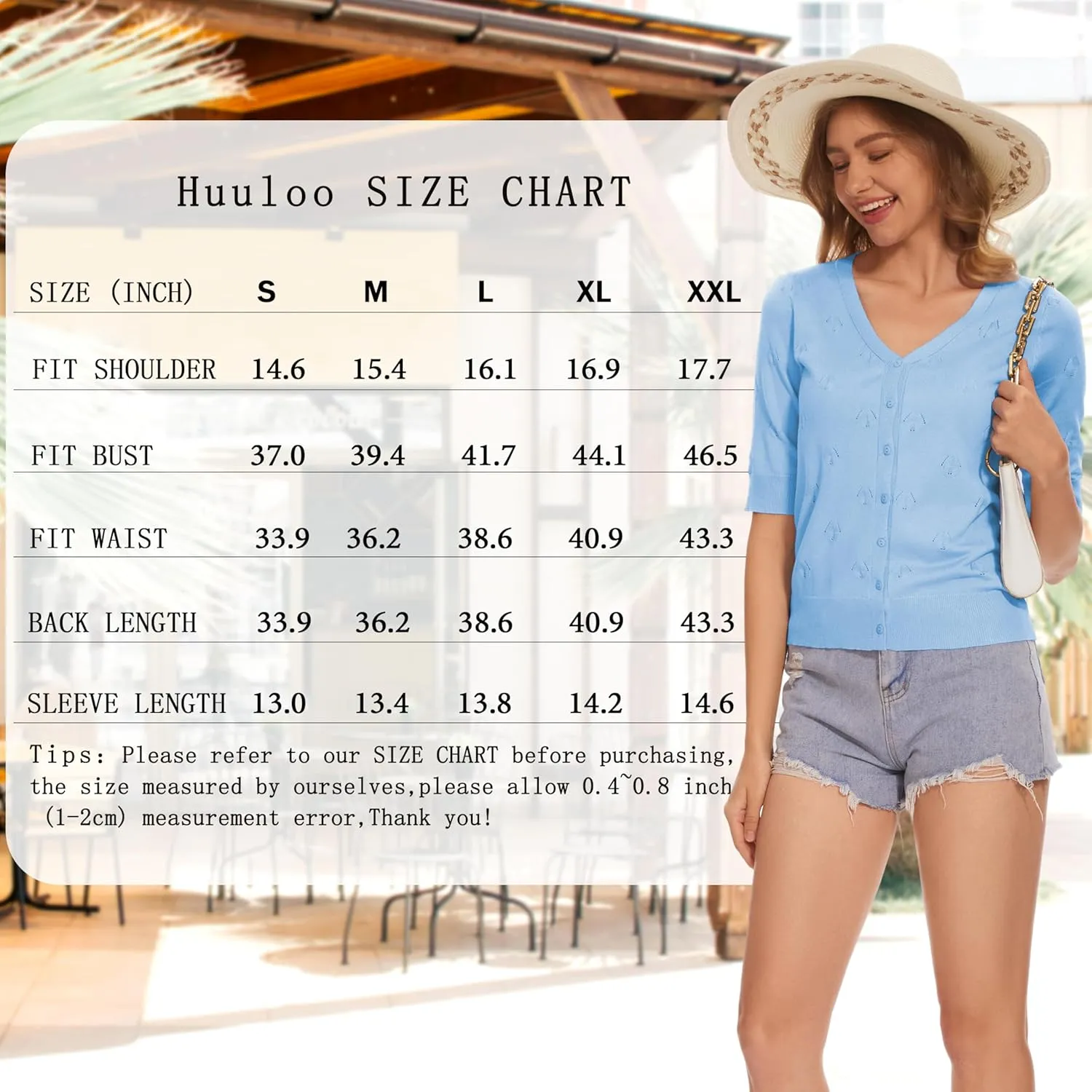 Women's Short Sleeve V Neck Shrugs Button Down Knit Cropped Cardigan Sweater Tops