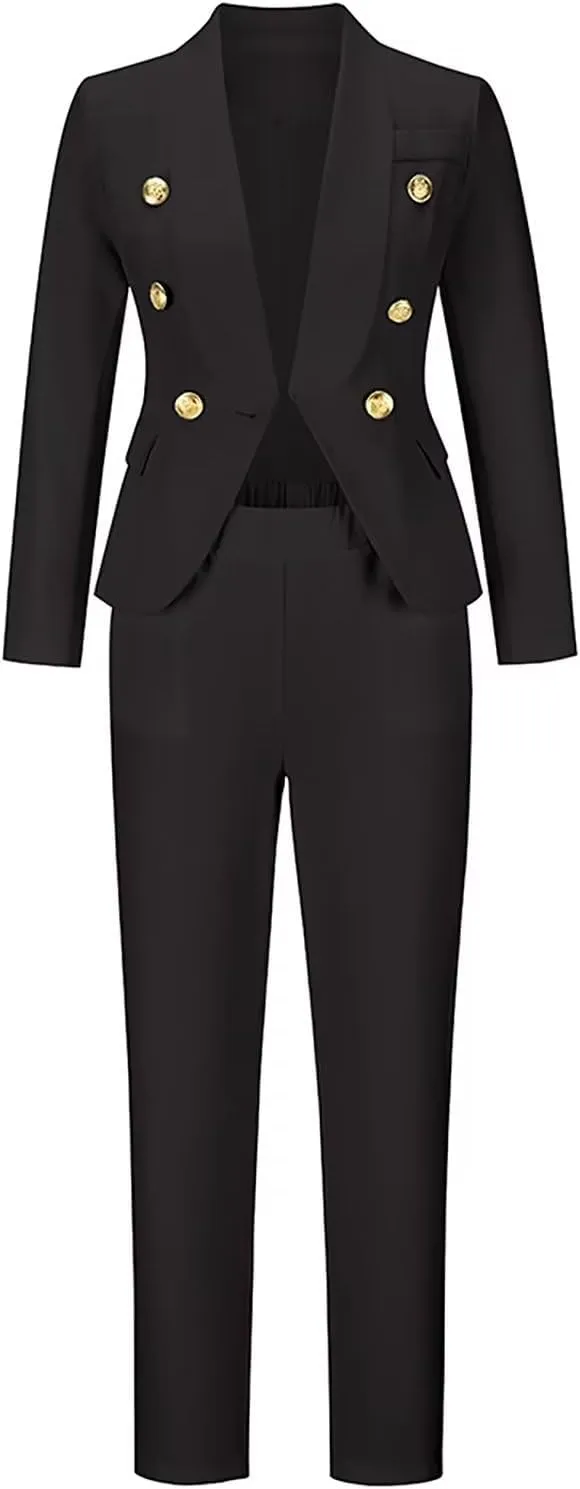 Women's Suit 2 Piece Outfits Suit Women Pants Suit Business Suit Jacket for Women Office Lady Casual Suit Set