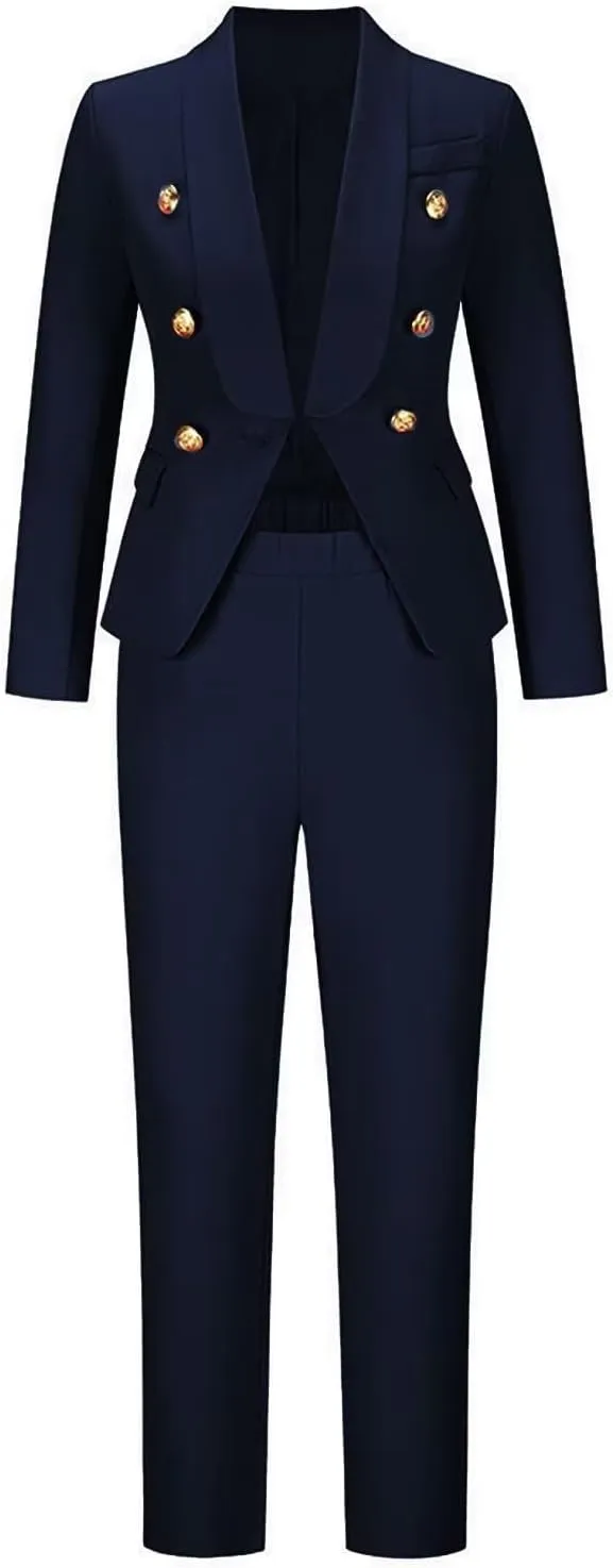Women's Suit 2 Piece Outfits Suit Women Pants Suit Business Suit Jacket for Women Office Lady Casual Suit Set