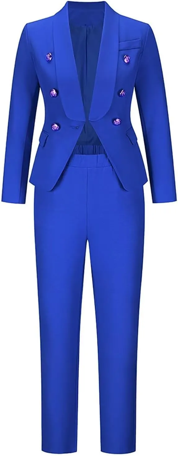 Women's Suit 2 Piece Outfits Suit Women Pants Suit Business Suit Jacket for Women Office Lady Casual Suit Set