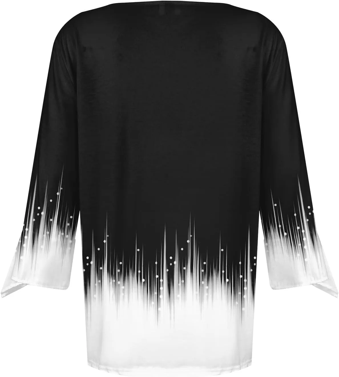 Women's Summer Tops Floral Print V Neck Basic Tees Bell 3/4 Sleeve Loose Casual Tunic Tops Summer Baggy Work Tops