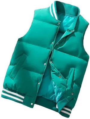 Xingfenly Men' Winter Down Cotton Vest Korean of The Trend Slim Thickening Teenagers Undershirt Jacket