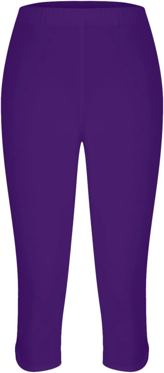Yoga Capris for Women High Waist Leggings Casual Summer Cropped Pants Comfy Workout Pant Slim Trousers