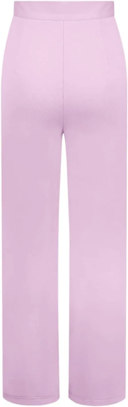 ZWRXW Wide Leg Suit Pants for Women Pleated Elegant High Waist Straight Long Pants Casual Loose Fit Solid Trousers